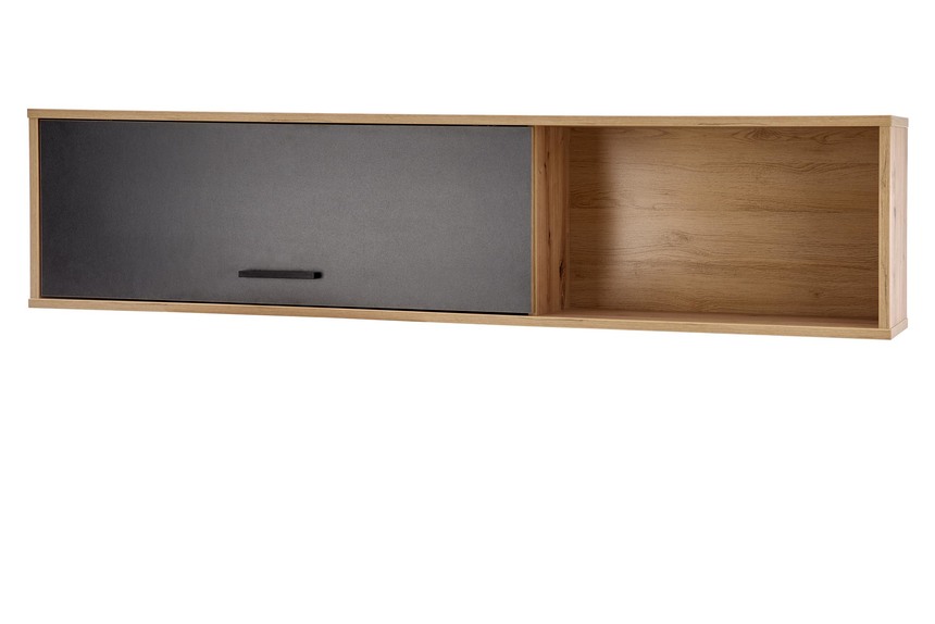 RAVEN P-1 półka wisząca dąb artisan/czarny (1p=1szt)