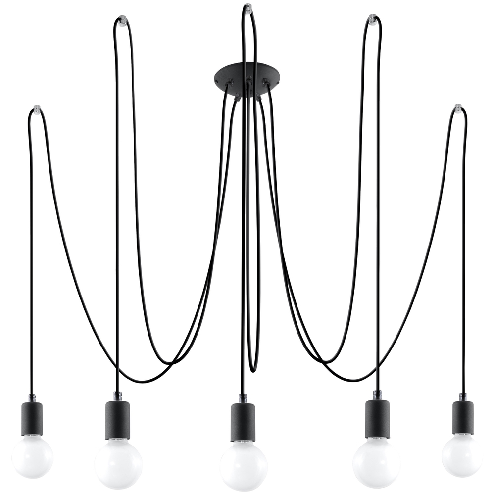 Żyrandol EDISON 5 czarny