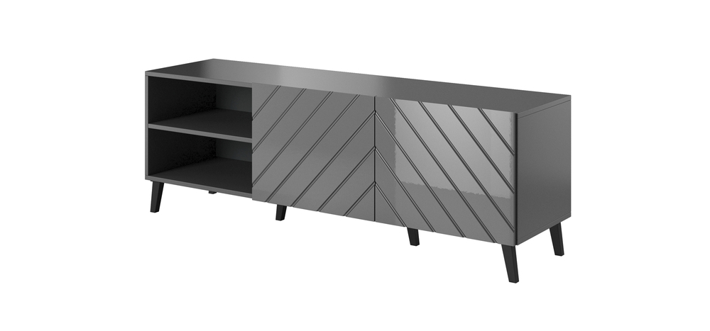 ABETO szafka RTV 150 grafit mat/ grafit połysk