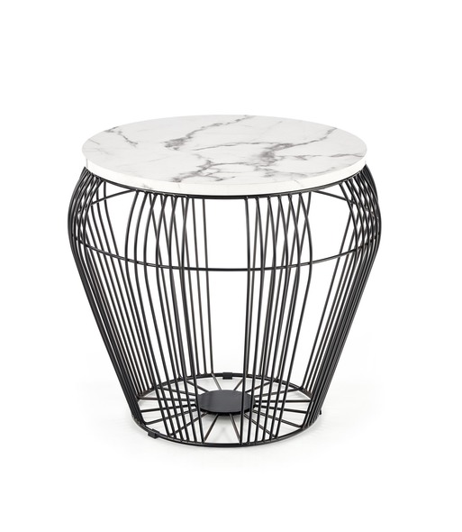 ADRIANNA ława blat - biały marmur, stelaż - czarny (1p=1szt)