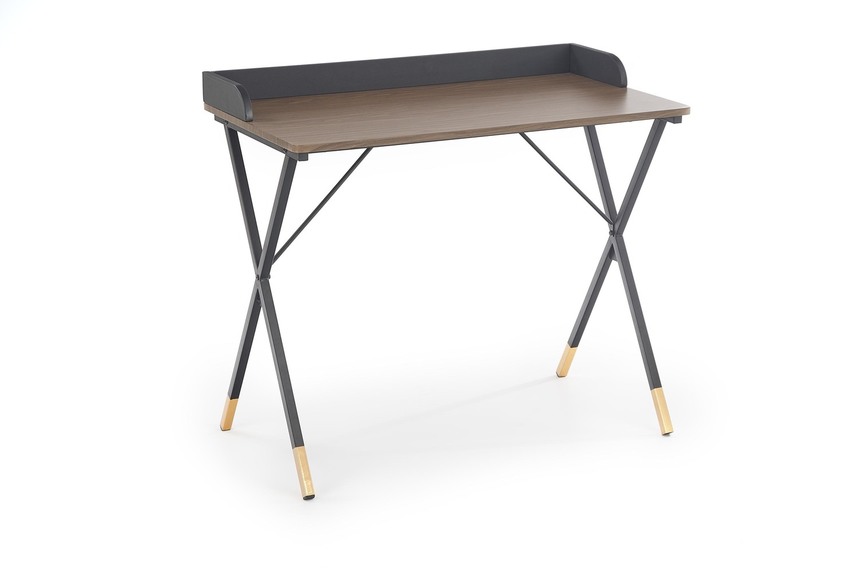 B37 biurko czarny / orzechowy / złoty (1p=1szt)