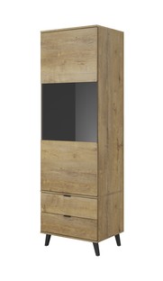 NEST W-2 witryna dąb lefkas/ czarny (2p=1szt)