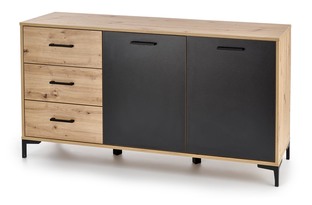 RAVEN KM-1 komoda dąb artisan/czarny (3p=1szt)