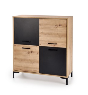 RAVEN KM-2 komoda dąb artisan/czarny (3p=1szt)
