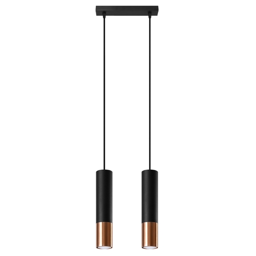 Lampa wisząca LOOPEZ 2 czarny/miedź