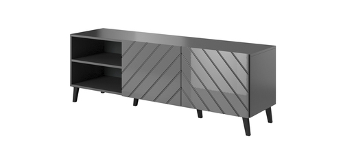 ABETO szafka RTV 150 grafit mat/ grafit połysk