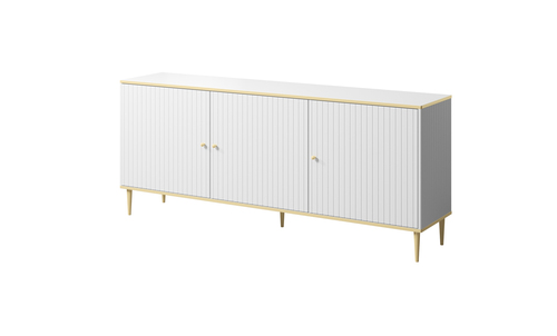 GLAMOUR KOMODA 180 BIAŁY MAT/ BIAŁY MAT+ZŁOTY