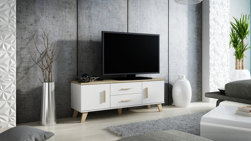 LOTTA RTV 140 (2D2S) BIAŁY/DĄB SONOMA