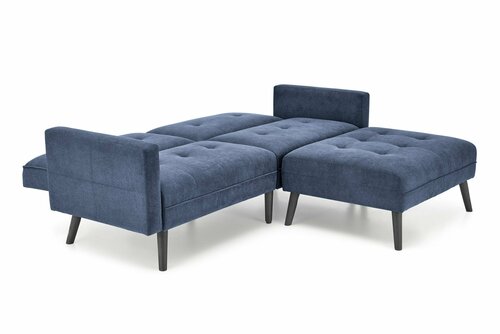 CORNELIUS sofa rozkładana z funkcją narożnika niebieska
