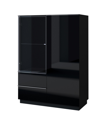 HELIO czarne komoda wysoka 2D 2S