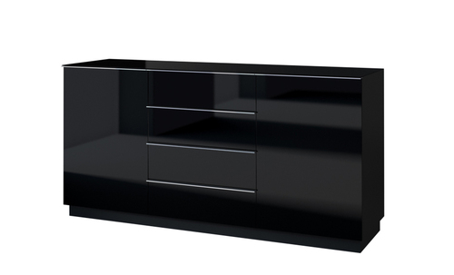 HELIO czarne komoda 2D 4S