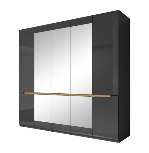 HEKTOR antracyt szafa 5D (3x lustra)